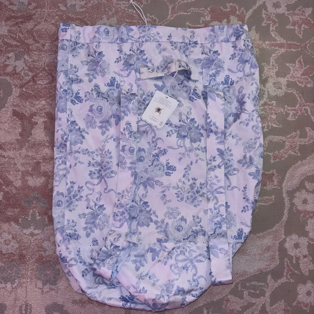 LoveShackFancy Blue Floral Laundry Bag Backpack Dorm Essentials PotteryBarnTeen